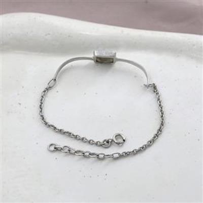 Stylish 925 Silver Rectangular Shape Cuff Bracelet Girls Jewelry Supplier | Akrati Jewels Inc