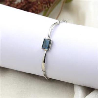 Stylish 925 Silver Rectangular Shape Cuff Bracelet Girls Jewelry Supplier | Akrati Jewels Inc