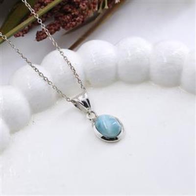 Natural Blue Ocean Larimar Pendant 925 Sterling Silver Jewelry  | Akrati Jewels Inc