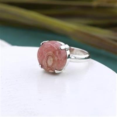 Elegant Rhodochrosite 925 Sterling Silver Ring Fine Jewelry For Girls US 8 | Akrati Jewels Inc