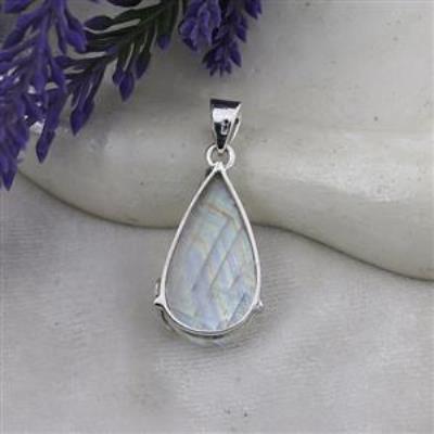 925 Sterling Silver Pear Shaped Handmade Moonstone Pendant Jewelry | Akrati Jewels Inc