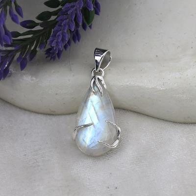 925 Sterling Silver Pear Shaped Handmade Moonstone Pendant Jewelry | Akrati Jewels Inc