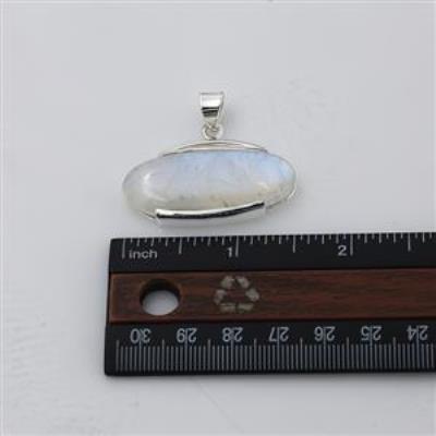 Big Moonstone Oval Shape Handmade Statement Silver Pendnat  | Akrati Jewels Inc