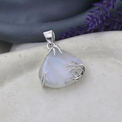 925 Sterling Silver Unique Handmade Moonstone Pendant For Girls | Akrati Jewels Inc