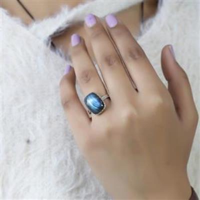 925 Sterling Silver Natural Gemstone Chunky Boho Simple Ring Jewellery Wholesaler  | Akrati Jewels Inc