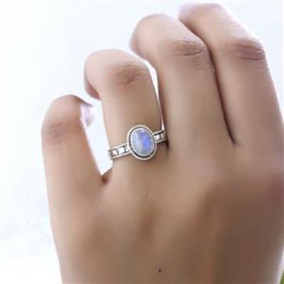 Vintage Style 925 Silver Handmade Gemstone Band Ring For Her Jewelry Supplier | Akrati Jewels Inc