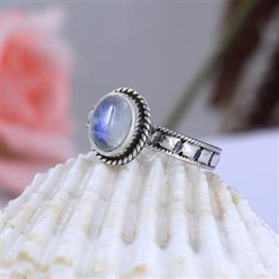 Vintage Style 925 Silver Handmade Gemstone Band Ring For Her Jewelry Supplier | Akrati Jewels Inc