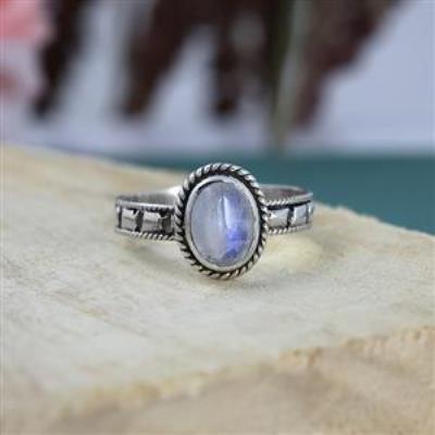Vintage Style 925 Silver Handmade Gemstone Band Ring For Her Jewelry Supplier | Akrati Jewels Inc