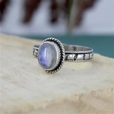 Vintage Style 925 Silver Handmade Gemstone Band Ring For Her Jewelry Supplier | Akrati Jewels Inc