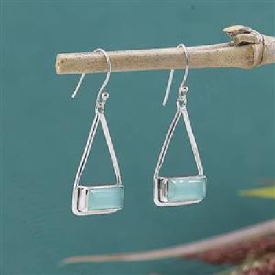Rectangle Swing Dangle 925 Sterling Silver Earring Jewelry Manufacturer Supplier | Akrati Jewels Inc
