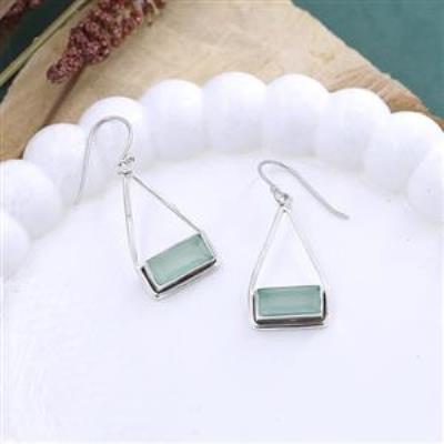 Rectangle Swing Dangle 925 Sterling Silver Earring Jewelry Manufacturer Supplier | Akrati Jewels Inc
