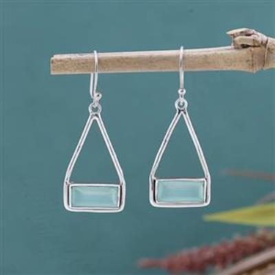 Rectangle Swing Dangle 925 Sterling Silver Earring Jewelry Manufacturer Supplier | Akrati Jewels Inc