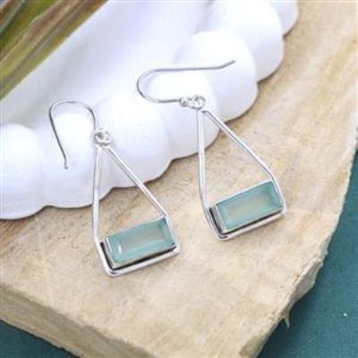 Rectangle Swing Dangle 925 Sterling Silver Earring Jewelry Manufacturer Supplier | Akrati Jewels Inc