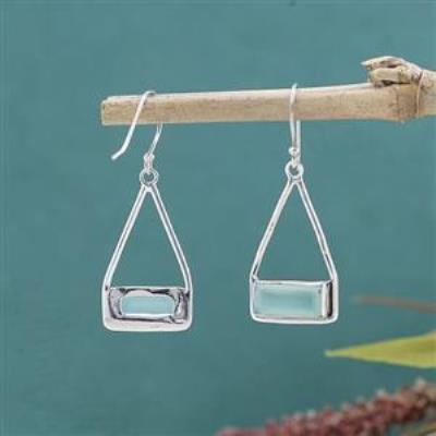 Rectangle Swing Dangle 925 Sterling Silver Earring Jewelry Manufacturer Supplier | Akrati Jewels Inc