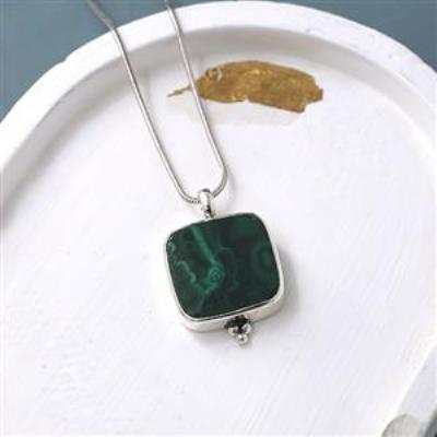 Timeless 925 Sterling Silver Handmade Square Pendant Necklace Jewelry Supplier | Akrati Jewels Inc