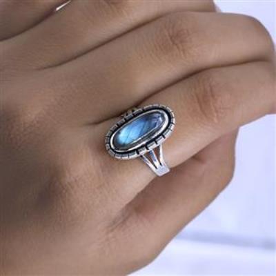 Oval Shape 925 Sterling Silver Handmade Split Band Ring Fine Jewelry Manufacturer | Akrati Jewels Inc