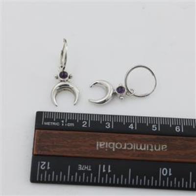 925 Silver Celestial Crescent Moon Dangle Earrings Bulk Jewelry Distributor | Akrati Jewels Inc
