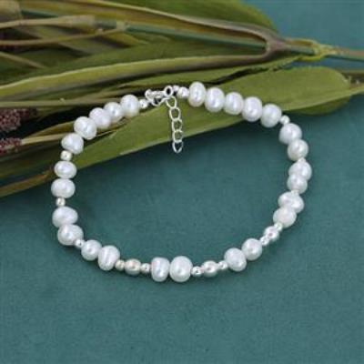 925 Sterling Silver Pearl Beads Women Bracelet Jewelry Supplier | Akrati Jewels Inc