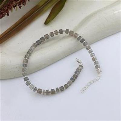 Natural Labradorite & Silver Beaded 925 Sterling Silver Bracelet Fine Jewelry Distributor | Akrati Jewels Inc