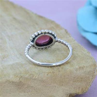 925 Sterling Silver Oval Pink Tourmaline Handmade Band Ring Jewelry Exporter | Akrati Jewels Inc