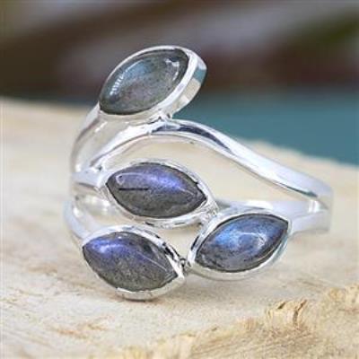 Marquise Shape Labradorite 925 Sterling Silver Ring | Akrati Jewels Inc