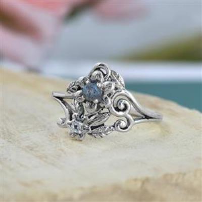Sterling Silver Handmade Two Stone Filigree Ring Fine Jewelry Supplier | Akrati Jewels Inc