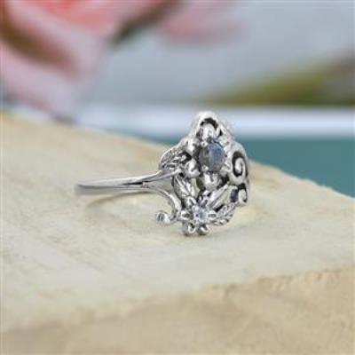 Sterling Silver Handmade Two Stone Filigree Ring Fine Jewelry Supplier | Akrati Jewels Inc
