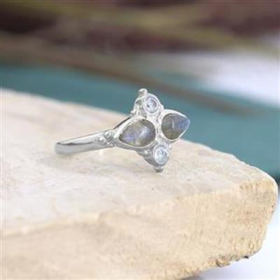 925 Sterling Silver Double Birthstone Minimal Ring Fine Jewelry Manufacturer | Akrati Jewels Inc