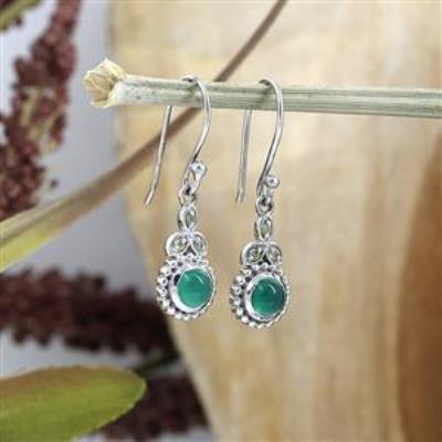 Shop 925 Sterling Silver Round Korean Leaf Designer Dangle Hanging Earrings Distributor | Akrati Jewels Inc