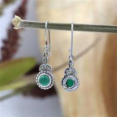 Shop 925 Sterling Silver Round Korean Leaf Designer Dangle Hanging Earrings Distributor | Akrati Jewels Inc
