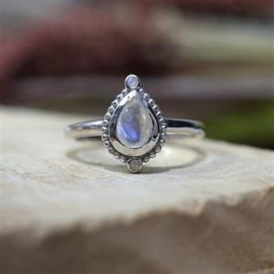 925 Sterling Silver Tear Drop Spiritual Gemstone Handmade Band Rings Jewelry Manufactutrer | Akrati Jewels Inc