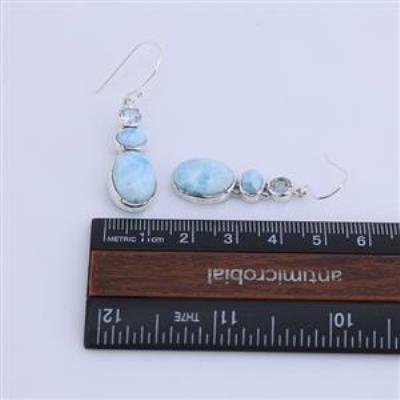 Three Stone 925 Sterling Silver Drop Dangle Handmade Earring Jewelry Distributor | Akrati Jewels Inc