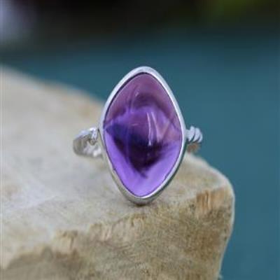 925 Sterling Silver Amethyst Twisted Band Ring | Akrati Jewels Inc