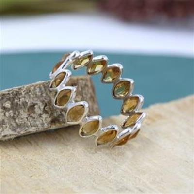 925 Sterling Silver Citrine Eternity Band Ring Jewelry Exporter | Akrati Jewels Inc