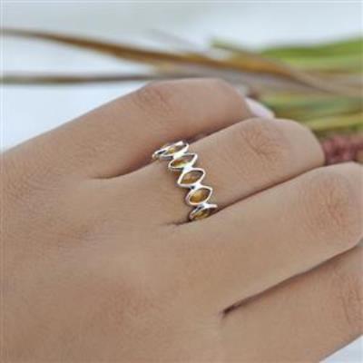925 Sterling Silver Citrine Eternity Band Ring Jewelry Exporter | Akrati Jewels Inc