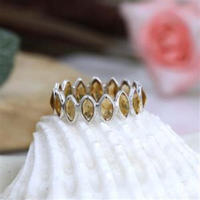 925 Sterling Silver Citrine Eternity Band Ring Jewelry Exporter | Akrati Jewels Inc