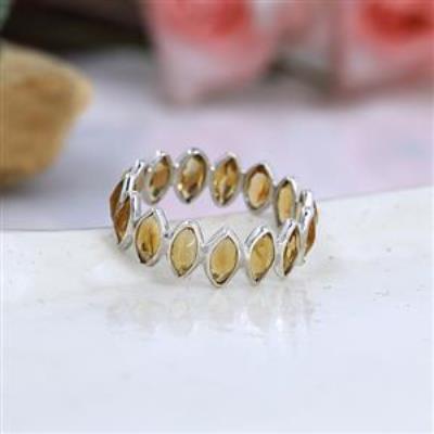 925 Sterling Silver Citrine Eternity Band Ring Jewelry Exporter | Akrati Jewels Inc