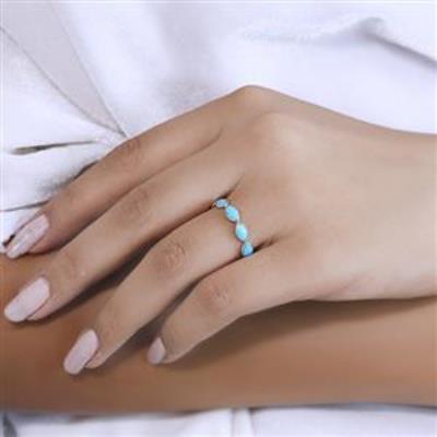 Sleeping Beauty Turquoise Full Eternity Marquise Band Ring Fine Jewelry Distru | Akrati Jewels Inc