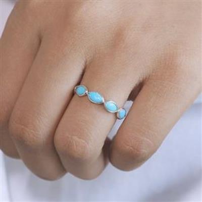 Sleeping Beauty Turquoise Full Eternity Marquise Band Ring Fine Jewelry Distru | Akrati Jewels Inc