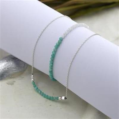 Unique Rondelle Amazonite Beads 925 Sterling Silver Necklace Women Bulk Jewelry Supplier | Akrati Jewels Inc