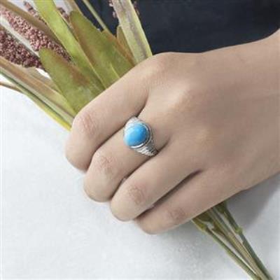 925 Sterling Silver Natural Turquoise Birthstone Dome Statement Band Ring Jewelry Supplier | Akrati Jewels Inc