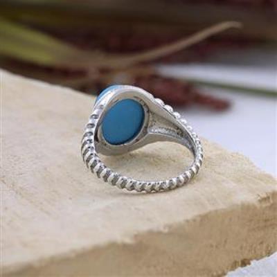 925 Sterling Silver Natural Turquoise Birthstone Dome Statement Band Ring Jewelry Supplier | Akrati Jewels Inc