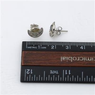 Half Moon Design Natural Labradorite 925 Sterling Silver Stud Earring Jewelry Supplier | Akrati Jewels Inc