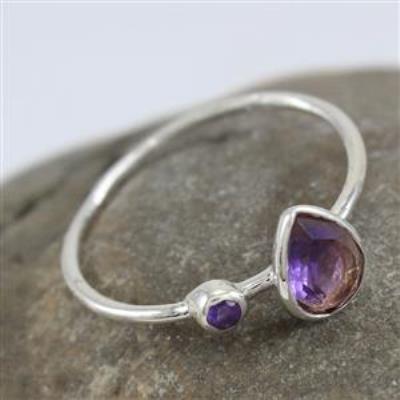 Minimalist 925 Sterling Silver Natural Amethyst Ring Handmade Jewelry Supplier | Akrati Jewels Inc