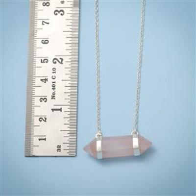 Healing Rose Quartz Crystal Silver Necklace | Akrati Jewels Inc