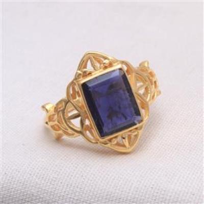 Amethyst Gemstone Silver 14k Gold Vermeil Ring | Akrati Jewels Inc