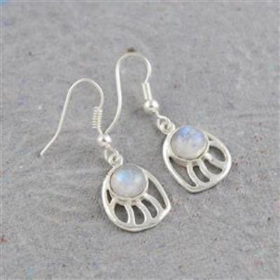 Moonstone Sterling Silver Earring | Akrati Jewels Inc
