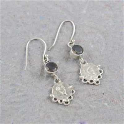 Julius Caesar Ancient Coin Sterling Silver Earring | Akrati Jewels Inc
