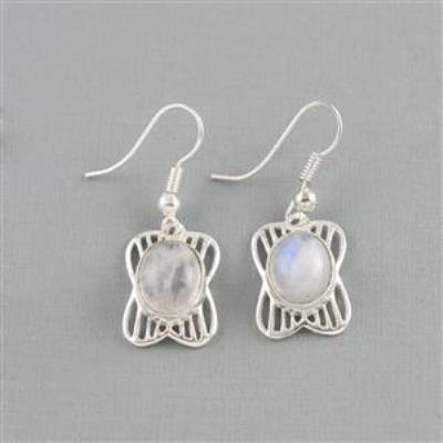 Butterfly Charm Sterling Silver Moonstone Earring Online Gemstone Jewelery | Akrati Jewels Inc