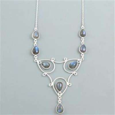 Labradorite Gemstone Silver Necklace Jewelry | Akrati Jewels Inc